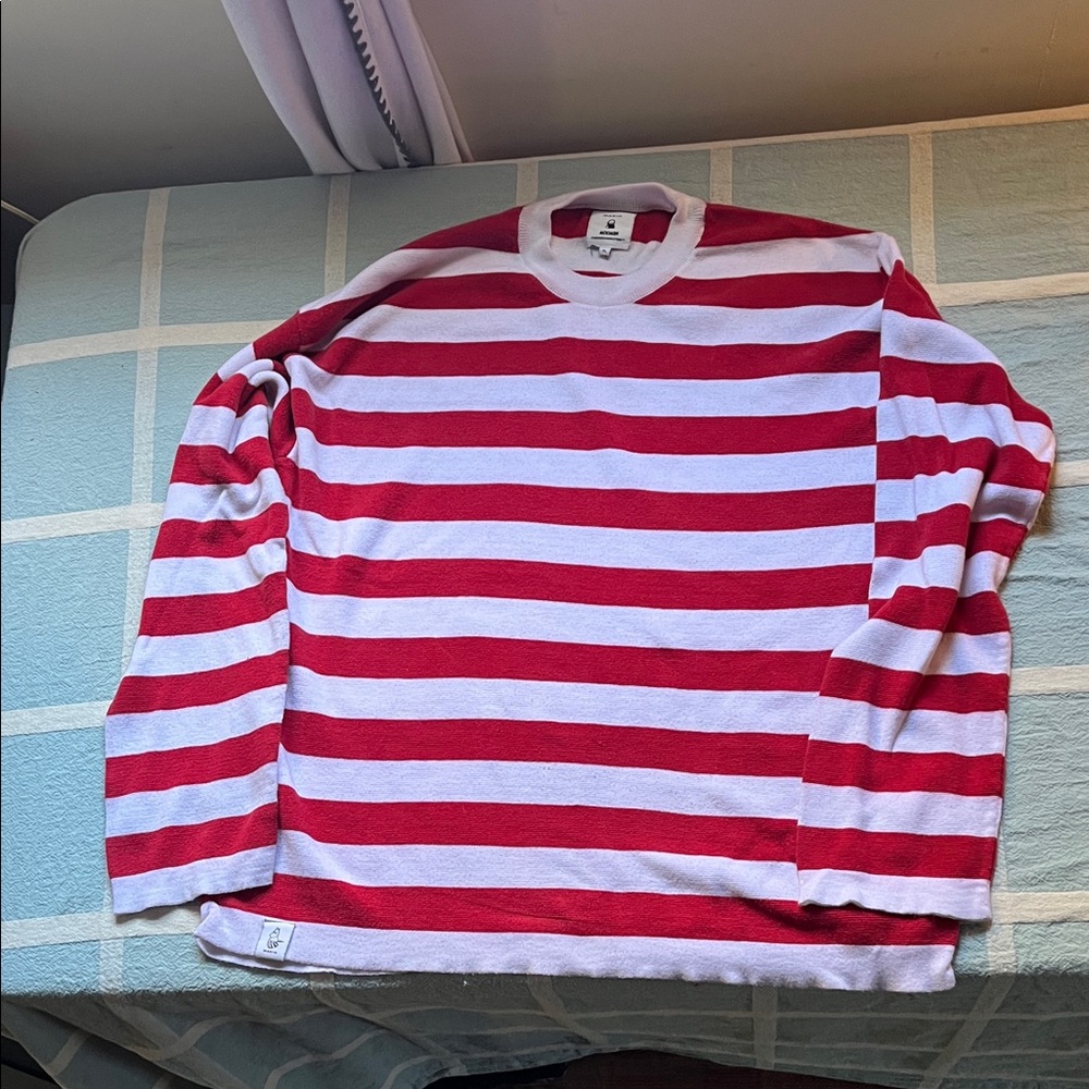 Moomin Red and White Striped Long Sleeve Light Sweater